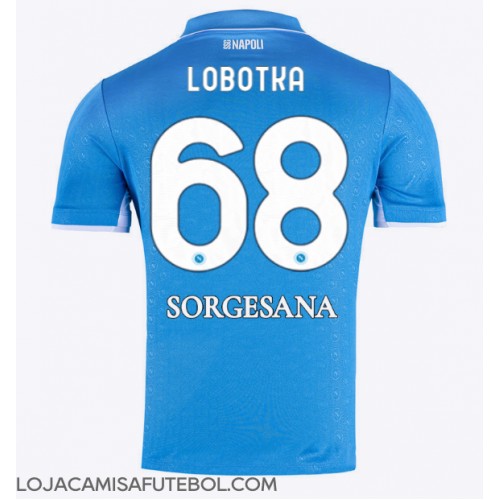 Camisa de Futebol SSC Napoli Stanislav Lobotka #68 Equipamento Principal 2024-25 Manga Curta